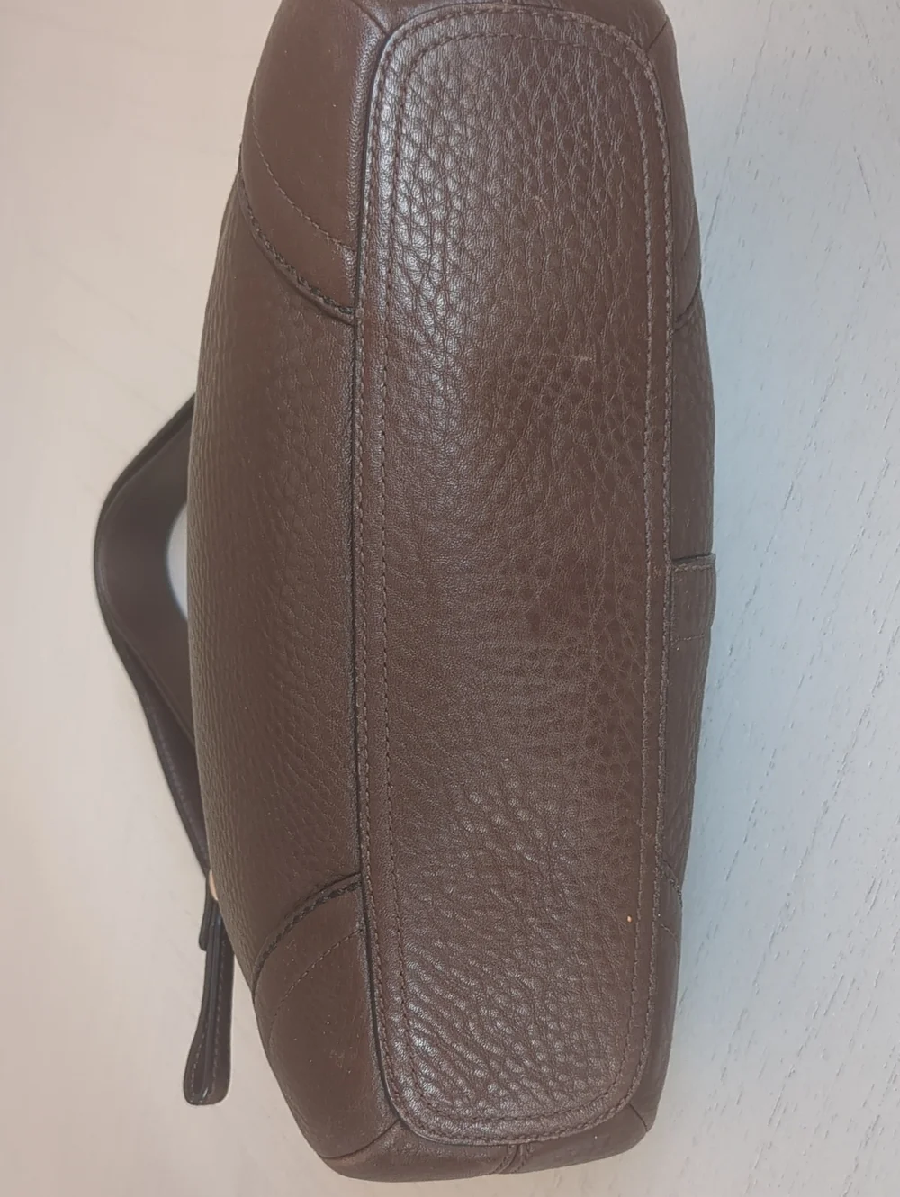 Coach F12321 Brown Pebbled Leather Shoulder/Crossbody Bag